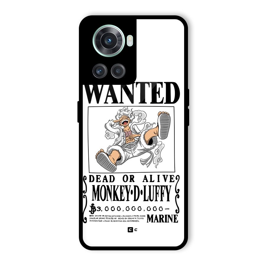 Munkey D Luffy Wanted  Glass Back Case for OnePlus 10R