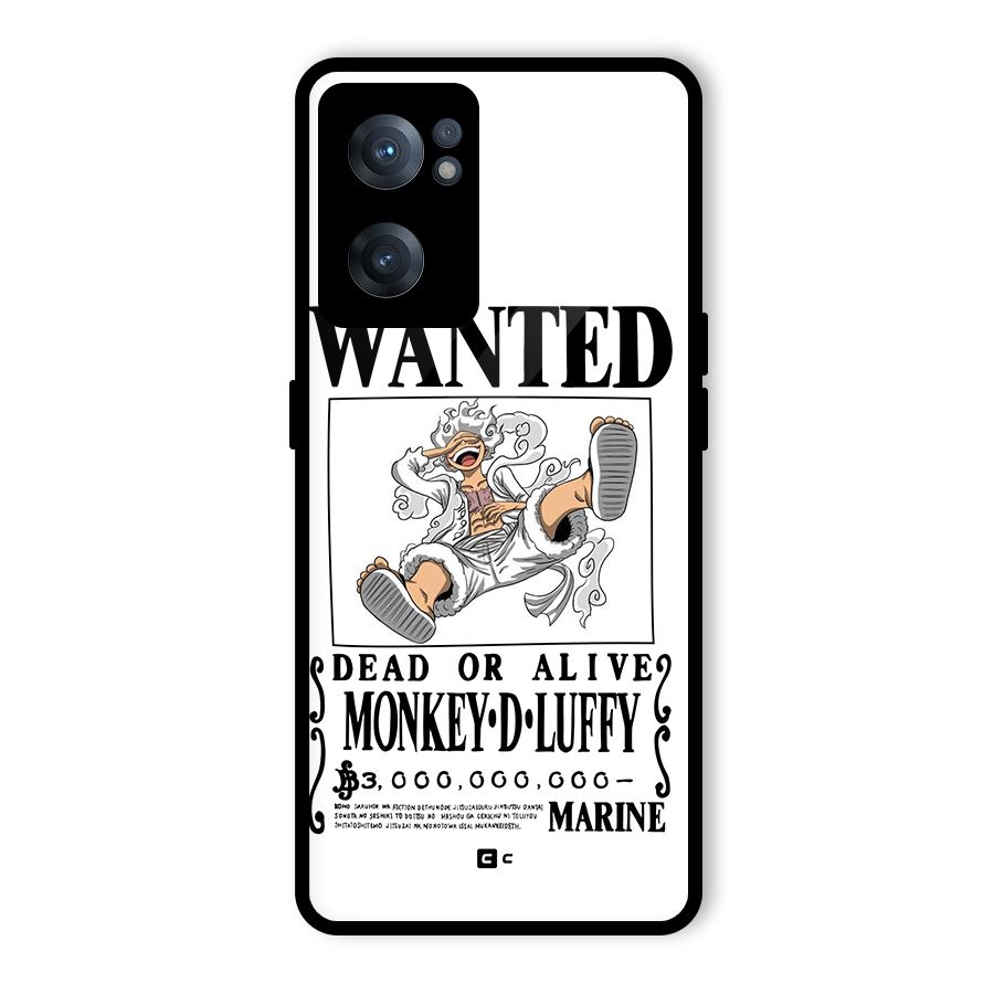 Munkey D Luffy Wanted  Glass Back Case for OnePlus Nord CE 2 5G