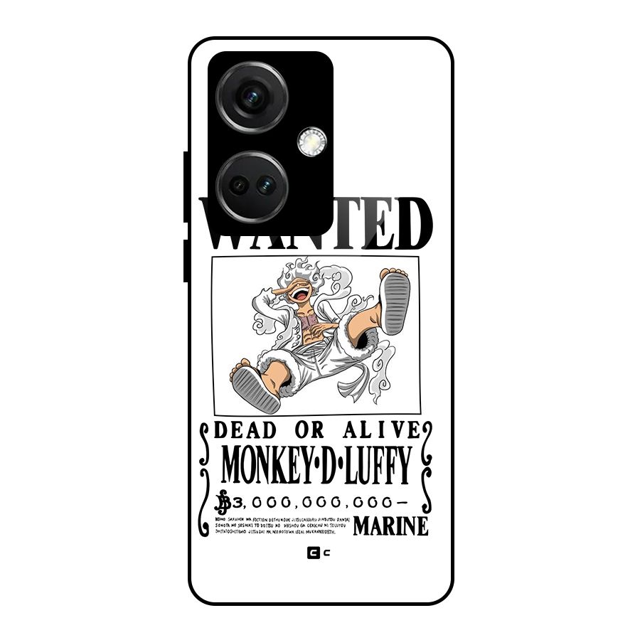 Munkey D Luffy Wanted  Glass Back Case for OnePlus Nord CE 3 5G
