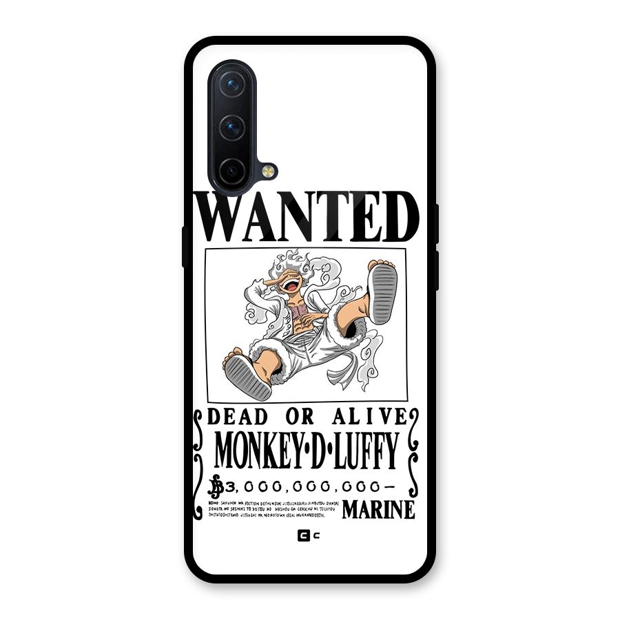 Munkey D Luffy Wanted  Glass Back Case for OnePlus Nord CE 5G