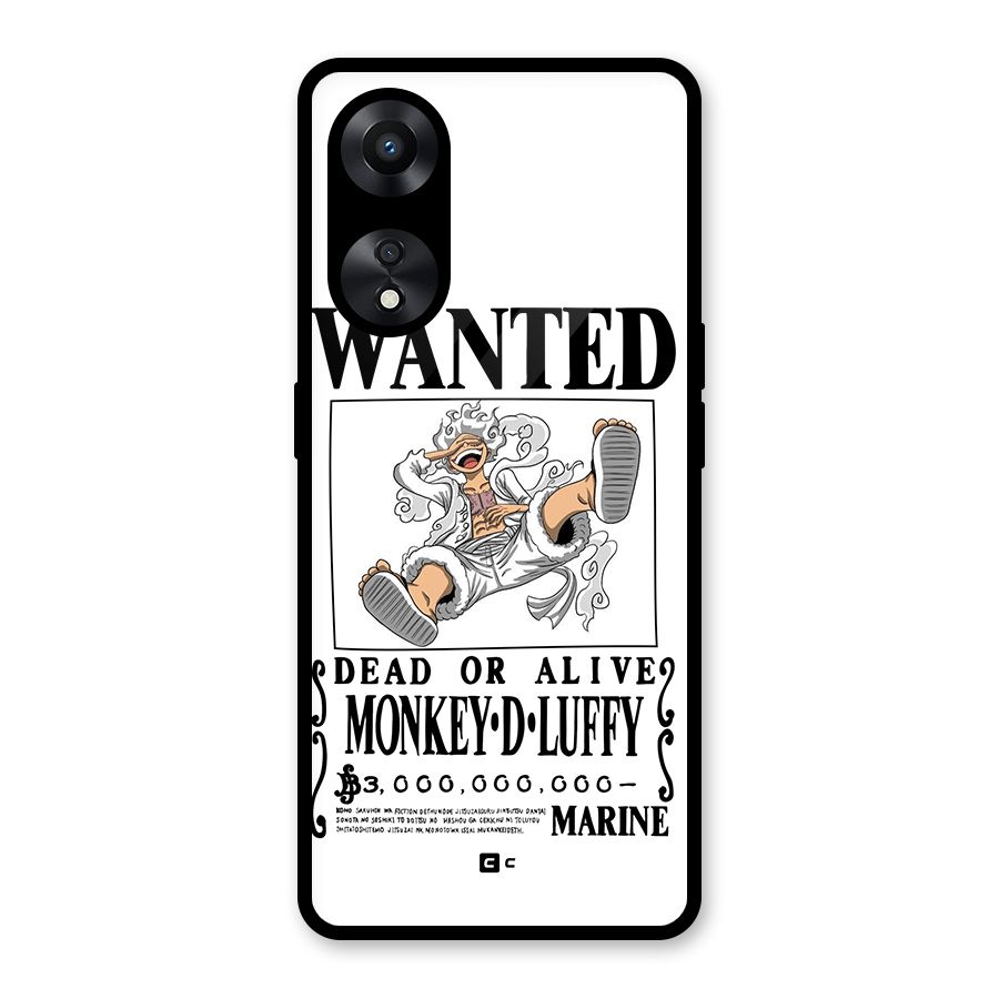 Munkey D Luffy Wanted  Glass Back Case for Oppo A78