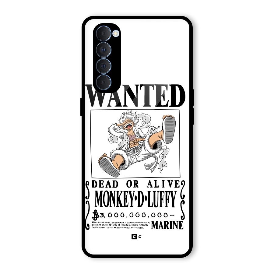 Munkey D Luffy Wanted  Glass Back Case for Oppo Reno4 Pro