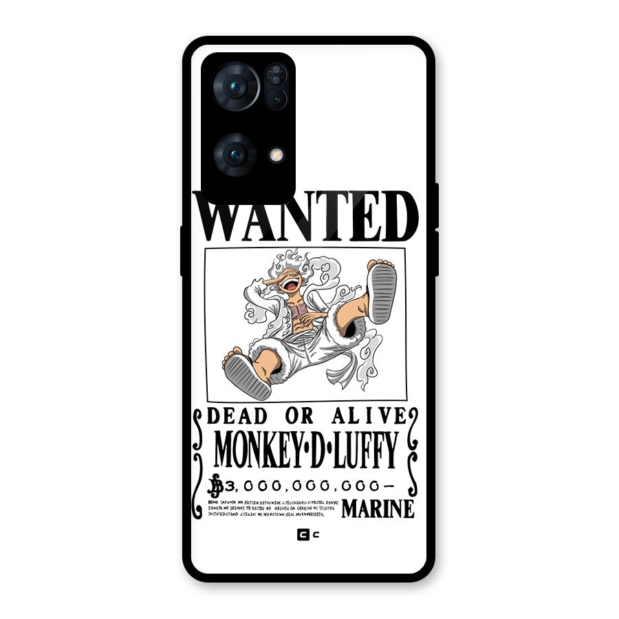 Munkey D Luffy Wanted  Glass Back Case for Oppo Reno7 Pro 5G