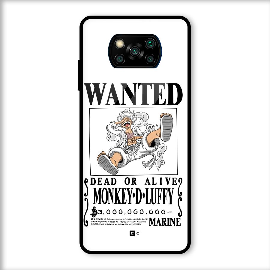 Munkey D Luffy Wanted  Glass Back Case for Poco X3