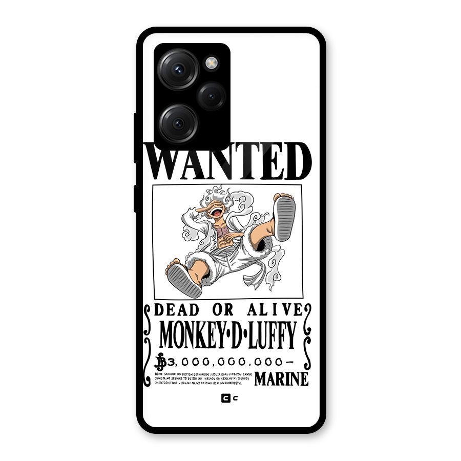 Munkey D Luffy Wanted  Glass Back Case for Poco X5 Pro