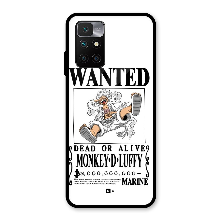 Munkey D Luffy Wanted  Glass Back Case for Redmi 10 Prime