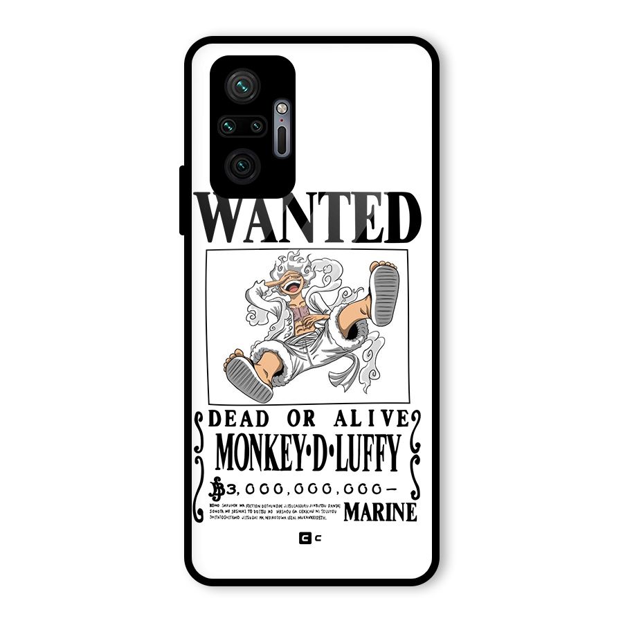 Munkey D Luffy Wanted  Glass Back Case for Redmi Note 10 Pro Max