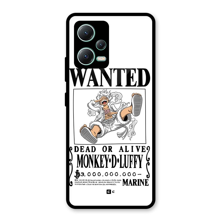Munkey D Luffy Wanted  Glass Back Case for Redmi Note 12 5G