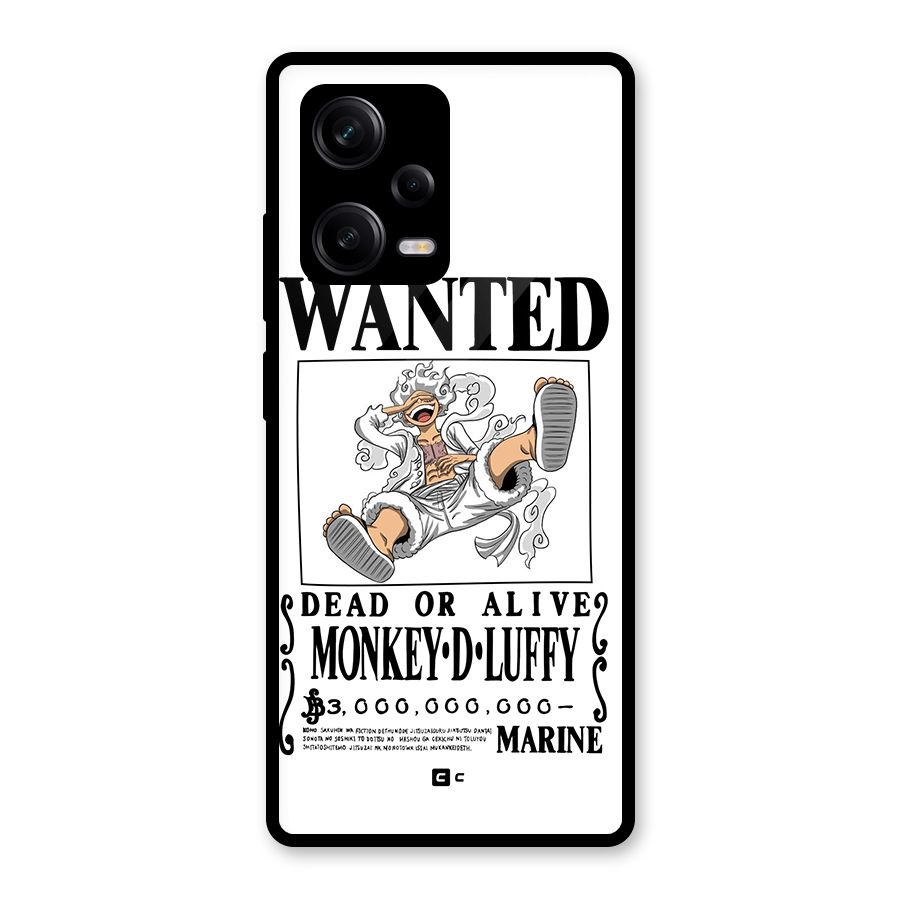 Munkey D Luffy Wanted  Glass Back Case for Redmi Note 12 Pro