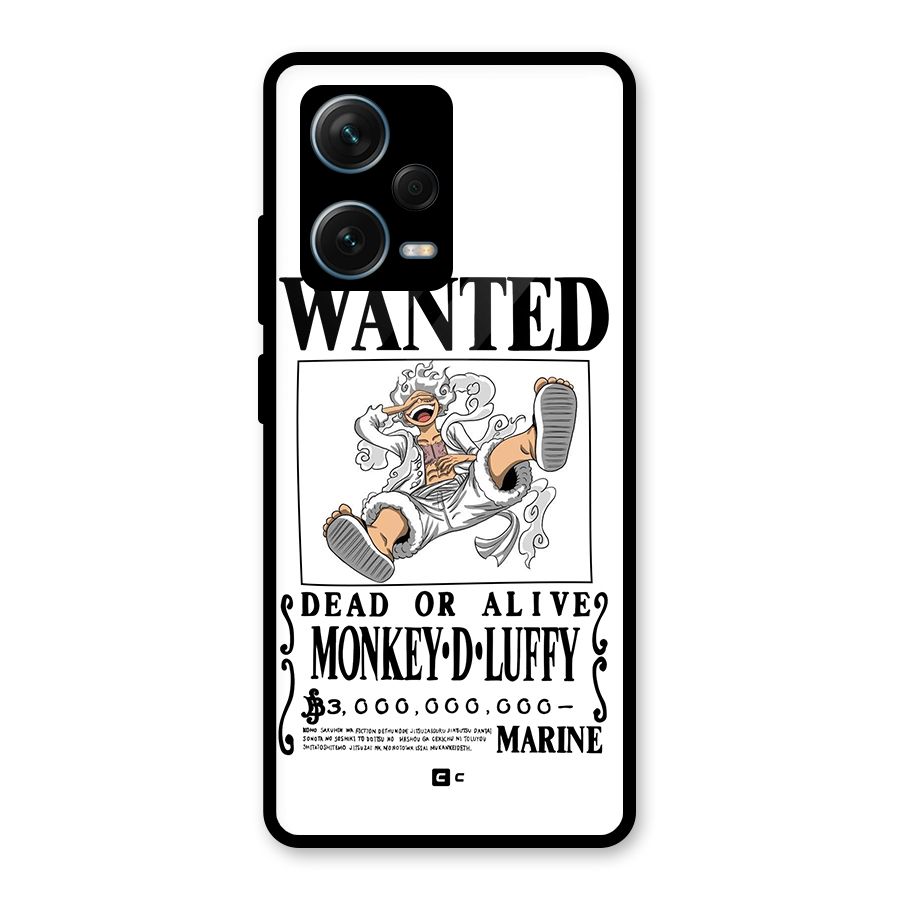 Munkey D Luffy Wanted  Glass Back Case for Redmi Note 12 Pro Plus 5G