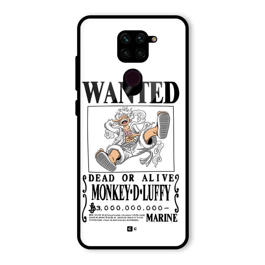 Munkey D Luffy Wanted  Glass Back Case for Redmi Note 9