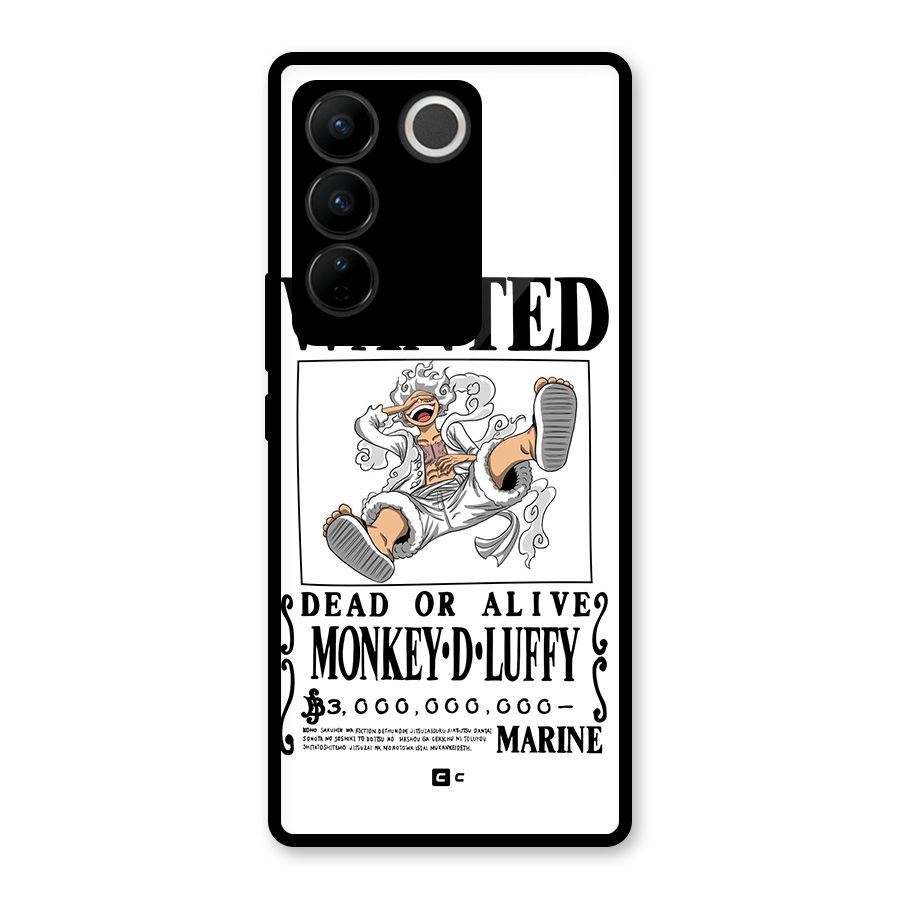 Munkey D Luffy Wanted  Glass Back Case for Vivo V27 Pro