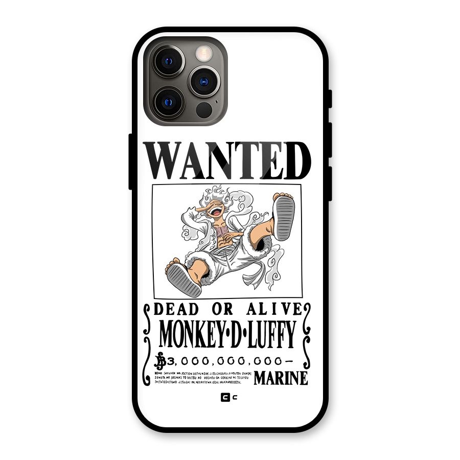Munkey D Luffy Wanted  Glass Back Case for iPhone 12 Pro