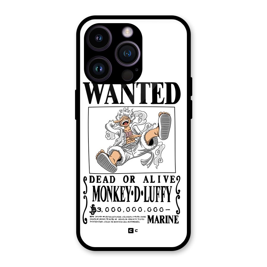 Munkey D Luffy Wanted  Glass Back Case for iPhone 14 Pro