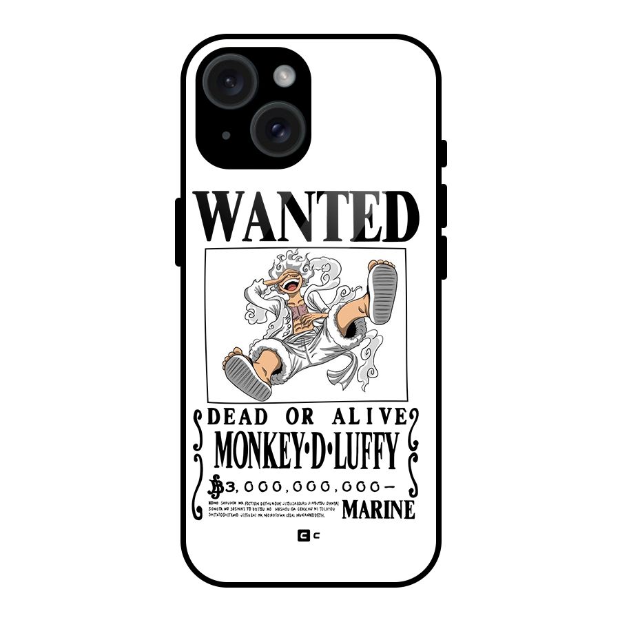 Munkey D Luffy Wanted  Glass Back Case for iPhone 15