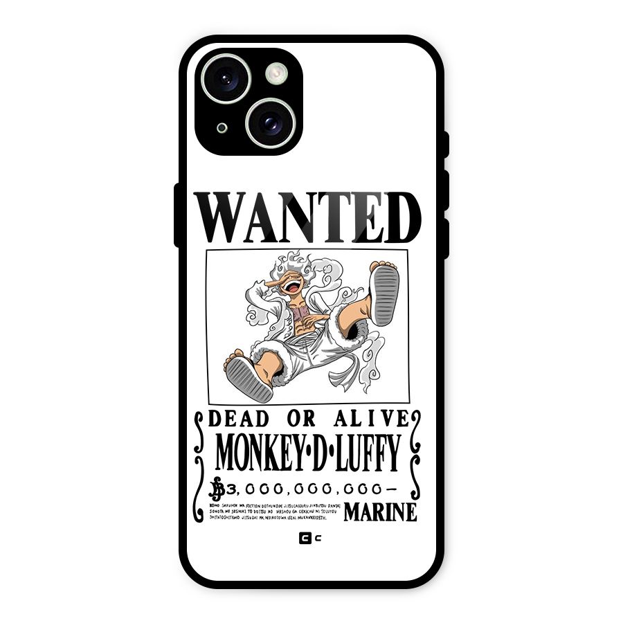 Munkey D Luffy Wanted  Glass Back Case for iPhone 15 Plus