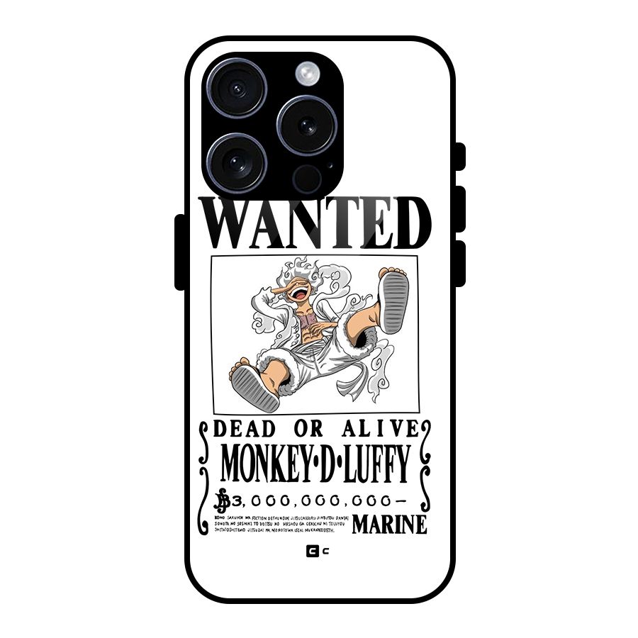 Munkey D Luffy Wanted  Glass Back Case for iPhone 15 Pro