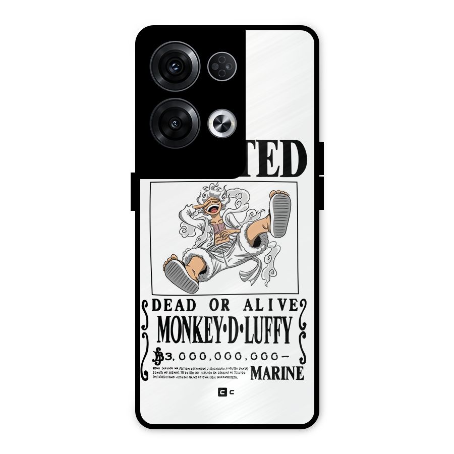 Munkey D Luffy Wanted  Metal Back Case for Oppo Reno8 Pro 5G