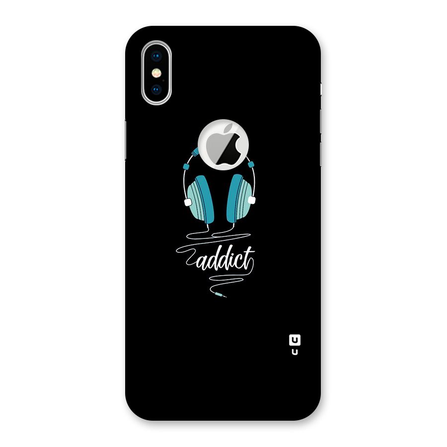Music Addict Back Case for iPhone X Logo Cut
