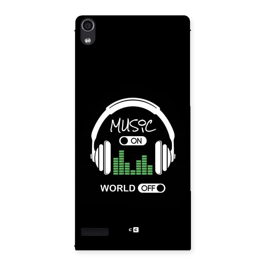 Music On World Off Back Case for Ascend P6