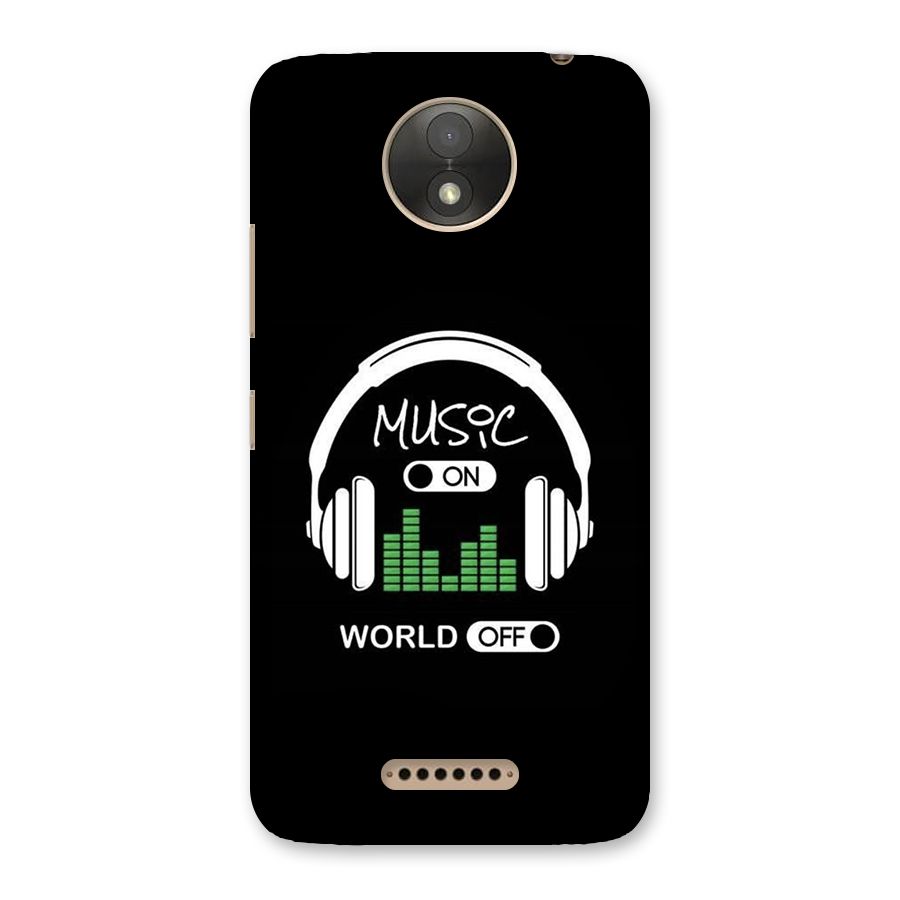 Music On World Off Back Case for Moto C Plus