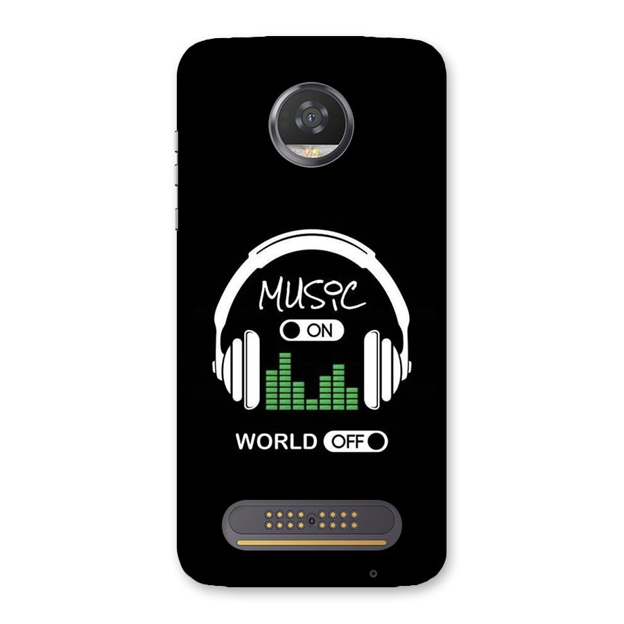 Music On World Off Back Case for Moto Z2 Play