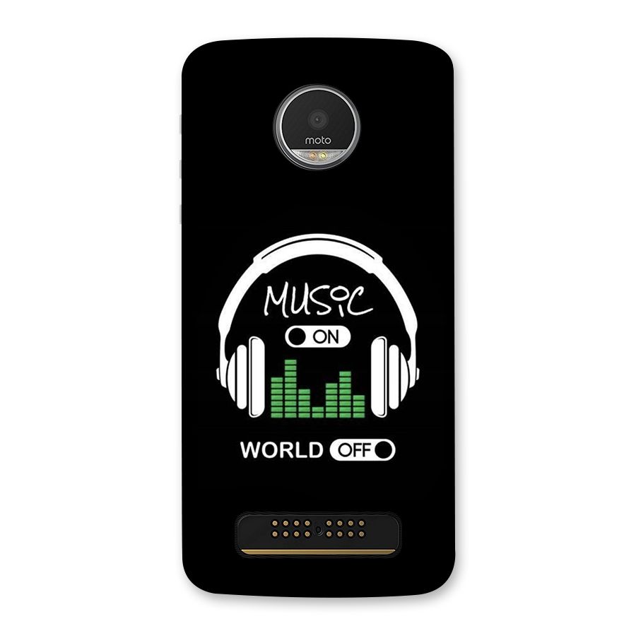 Music On World Off Back Case for Moto Z Play