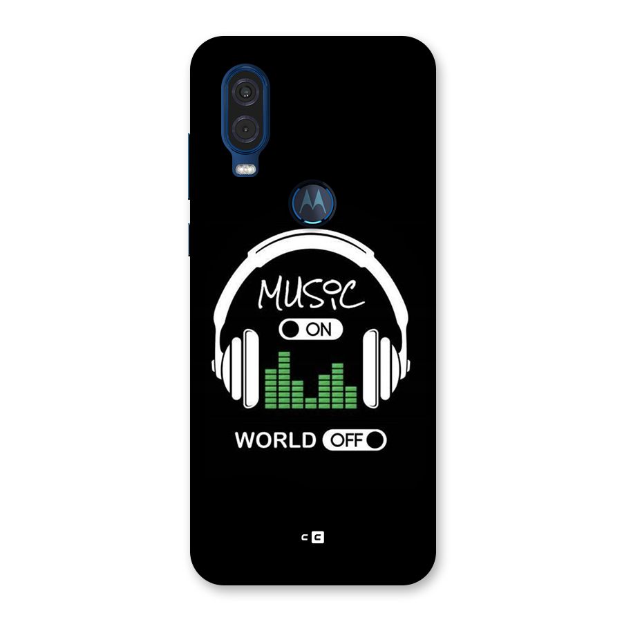 Music On World Off Back Case for Motorola One Vision