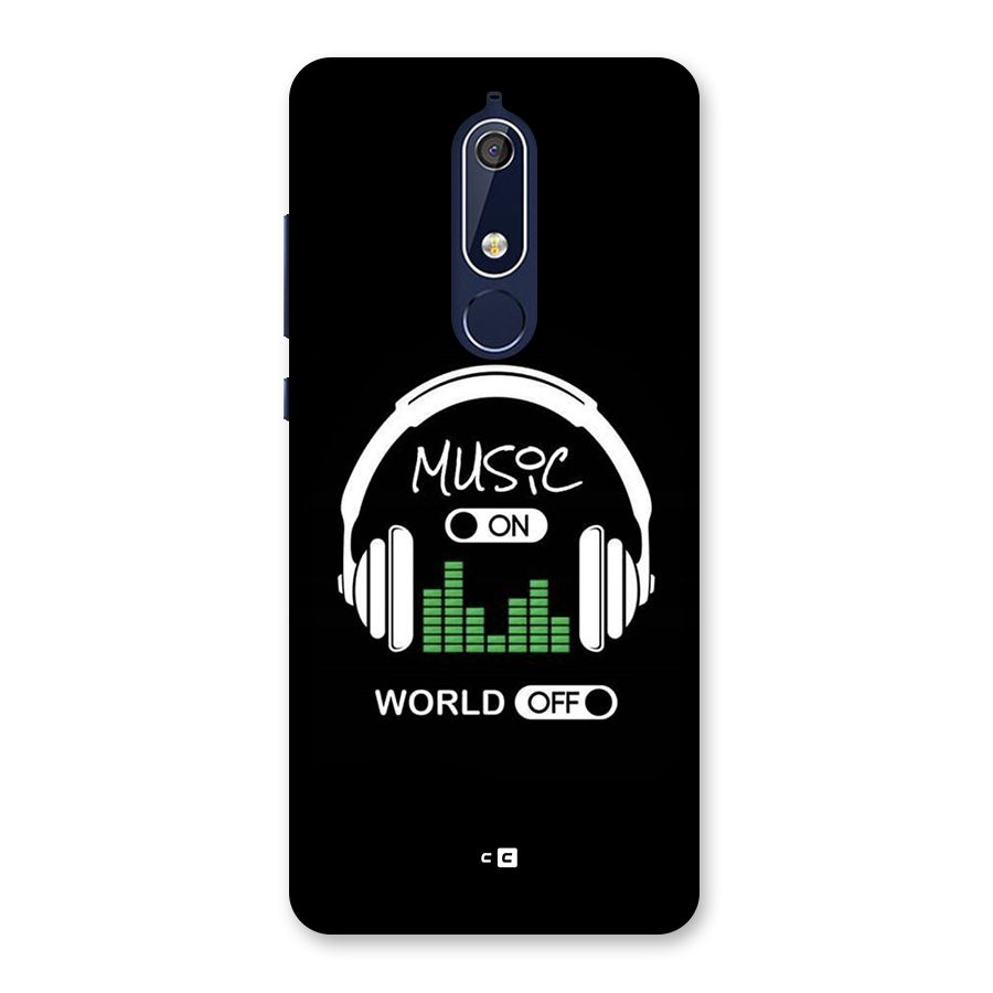 Music On World Off Back Case for Nokia 5.1