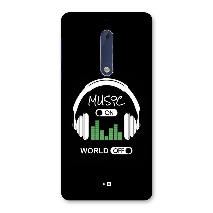 Music On World Off Back Case for Nokia 5