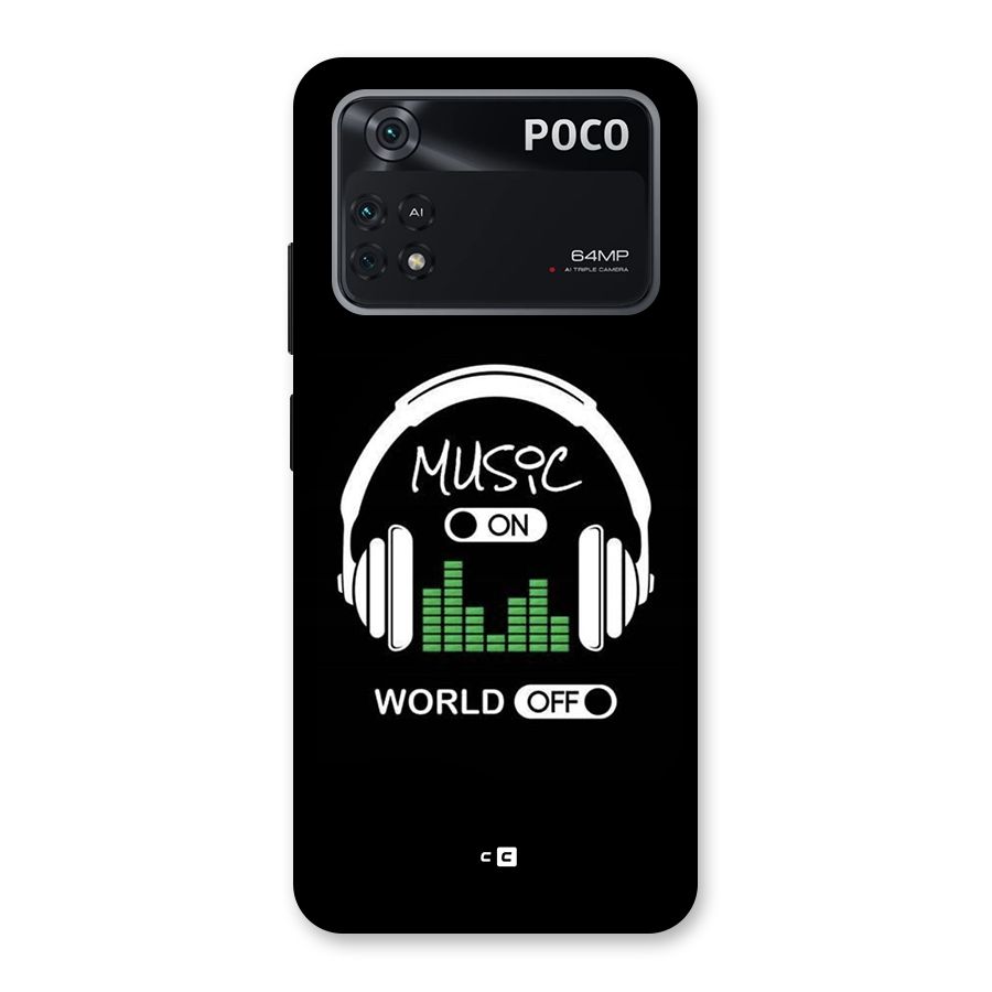 Music On World Off Back Case for Poco M4 Pro 4G