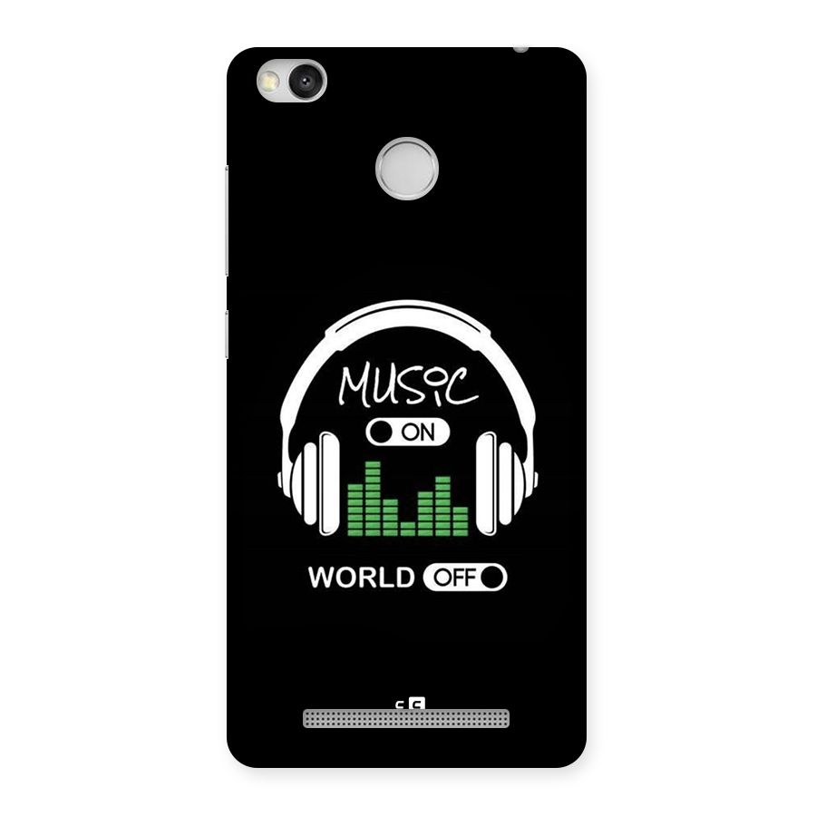 Music On World Off Back Case for Redmi 3S Prime