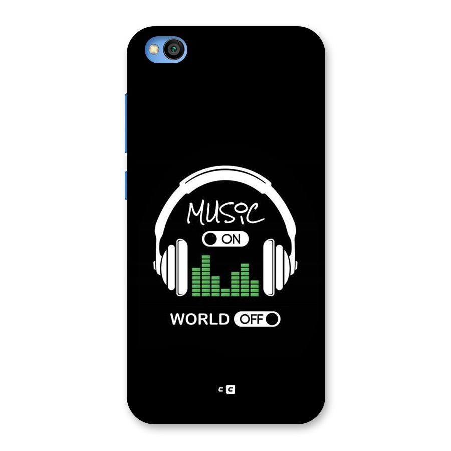 Music On World Off Back Case for Redmi Go