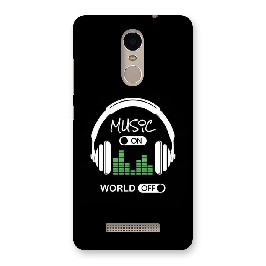 Music On World Off Back Case for Redmi Note 3