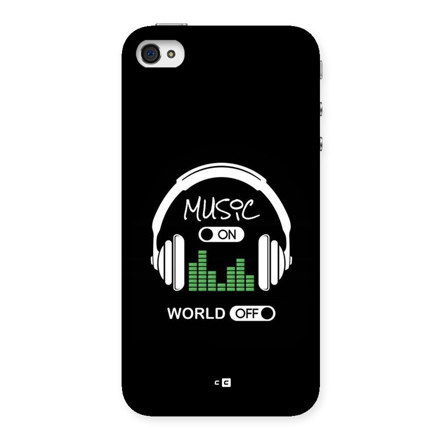 Music On World Off Back Case for iPhone 4 4s