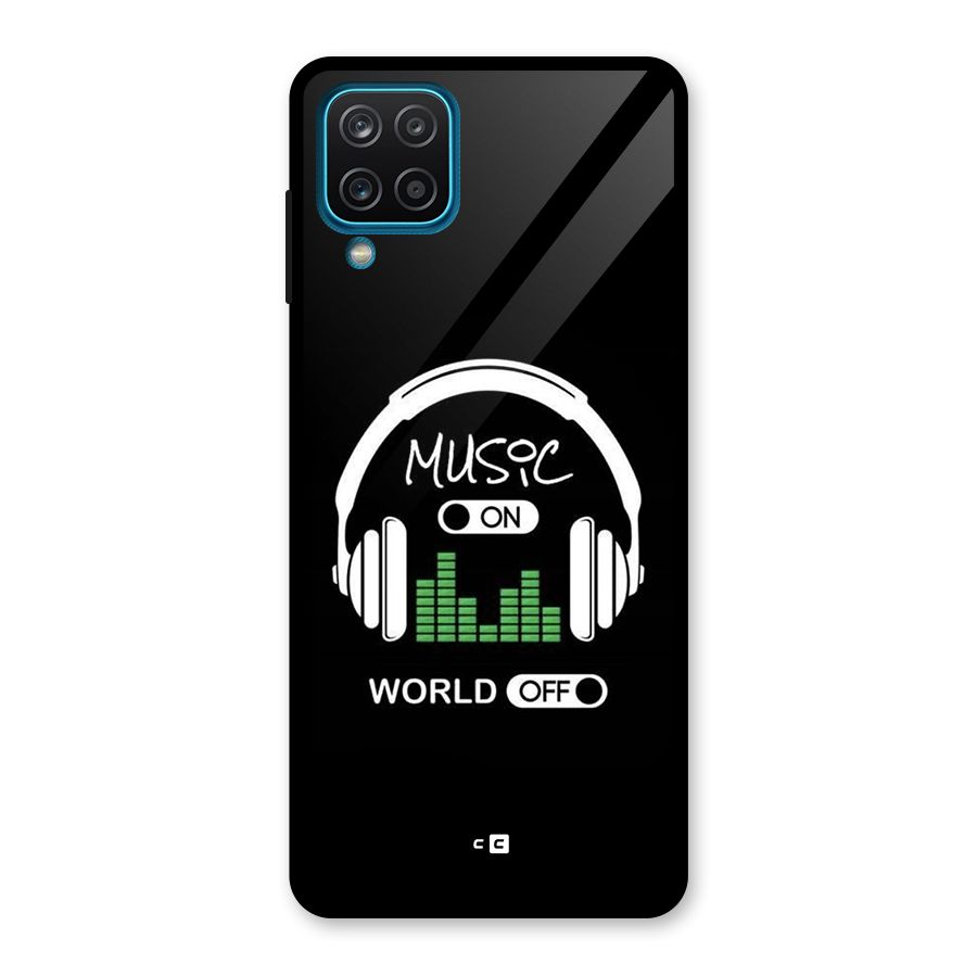 Music On World Off Glass Back Case for Galaxy A12