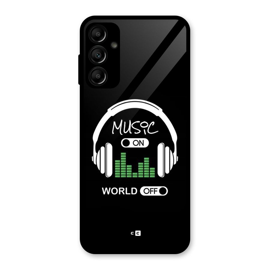 Music On World Off Glass Back Case for Galaxy A14 5G