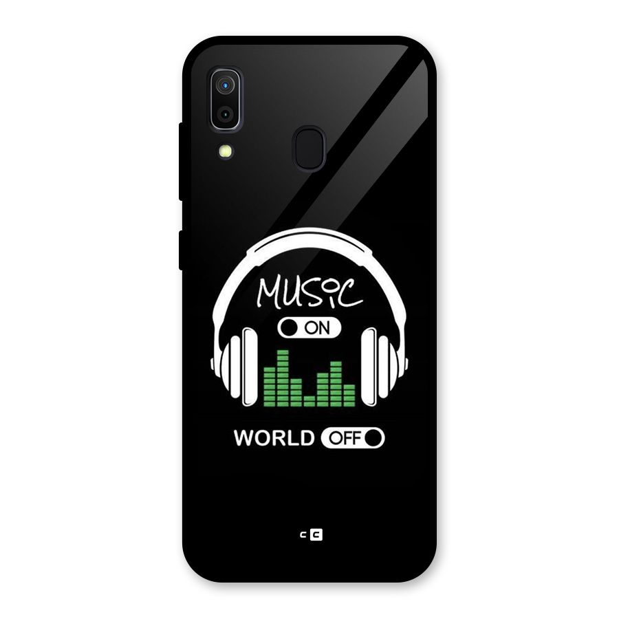 Music On World Off Glass Back Case for Galaxy A30