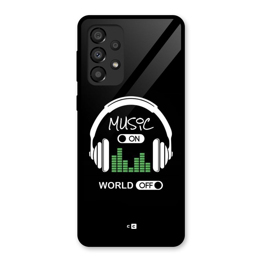 Music On World Off Glass Back Case for Galaxy A33 5G