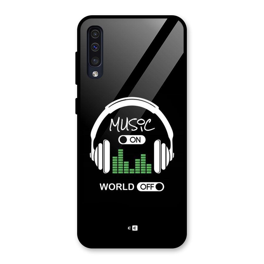 Music On World Off Glass Back Case for Galaxy A50s