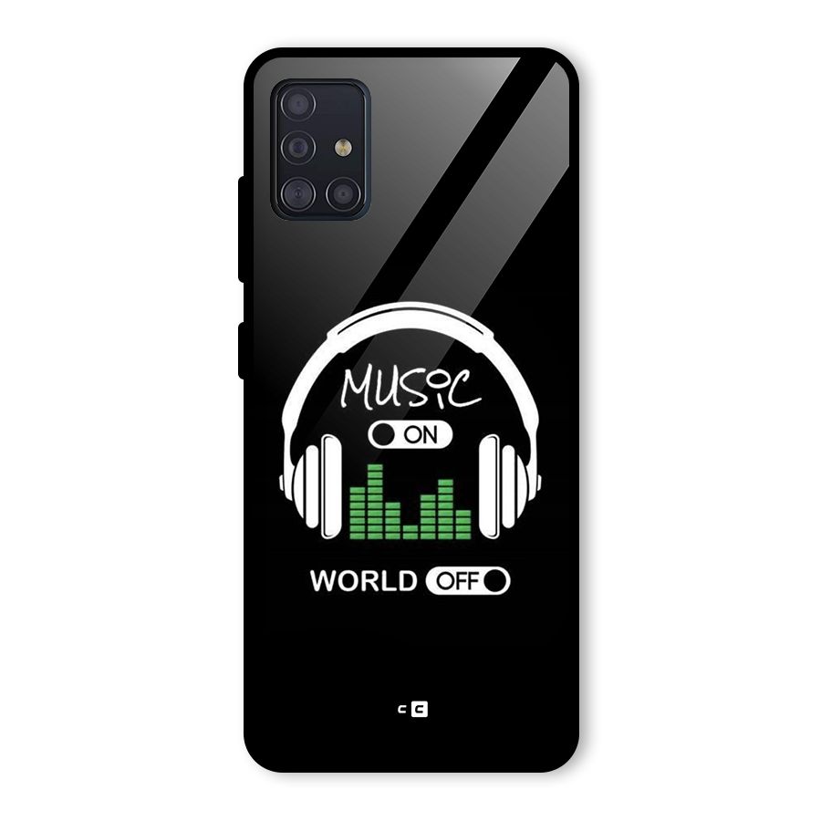 Music On World Off Glass Back Case for Galaxy A51