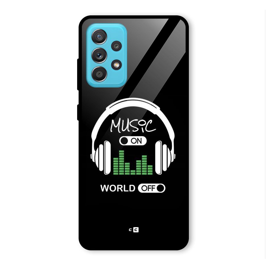 Music On World Off Glass Back Case for Galaxy A52