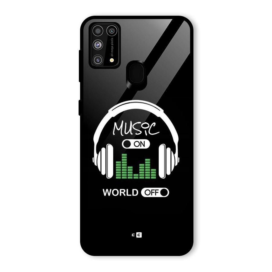 Music On World Off Glass Back Case for Galaxy F41