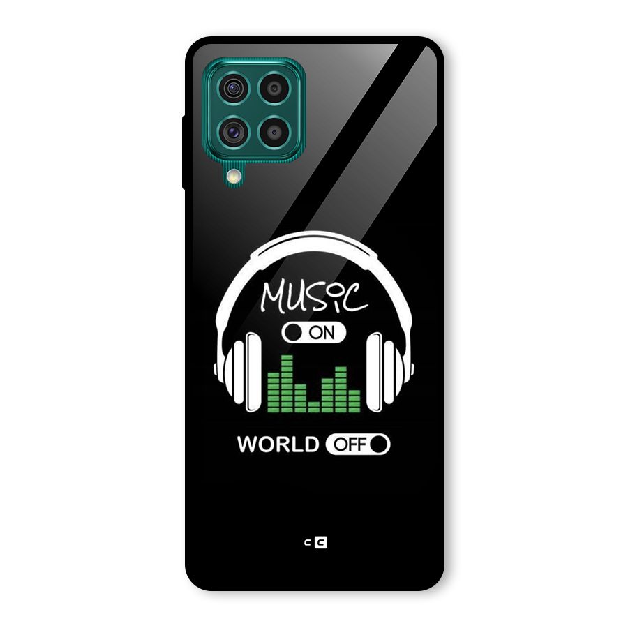 Music On World Off Glass Back Case for Galaxy F62