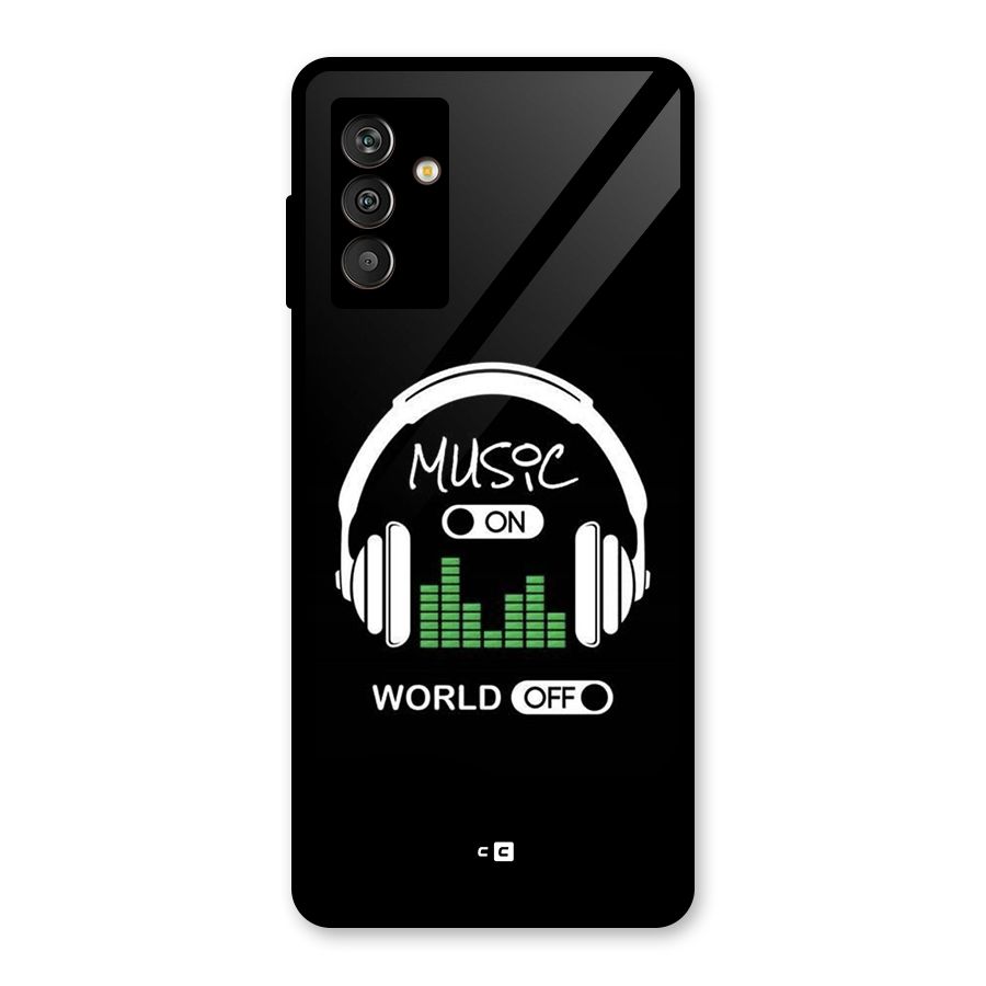 Music On World Off Glass Back Case for Galaxy M13