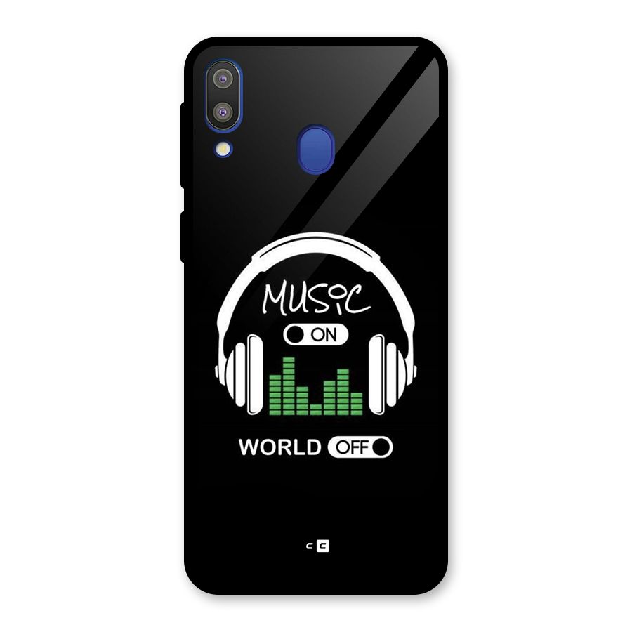 Music On World Off Glass Back Case for Galaxy M20