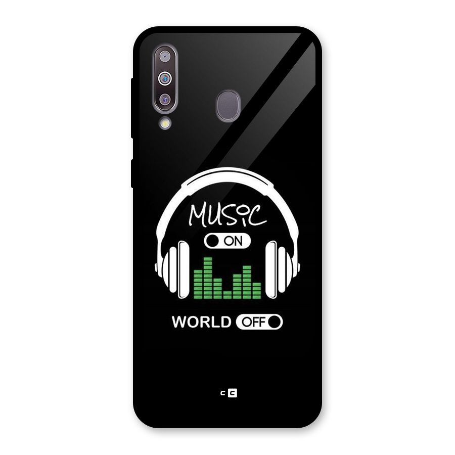 Music On World Off Glass Back Case for Galaxy M30