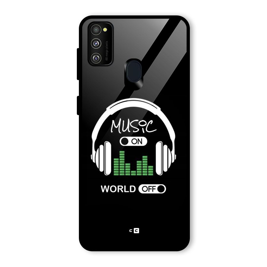Music On World Off Glass Back Case for Galaxy M30s