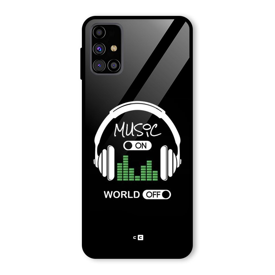Music On World Off Glass Back Case for Galaxy M31s