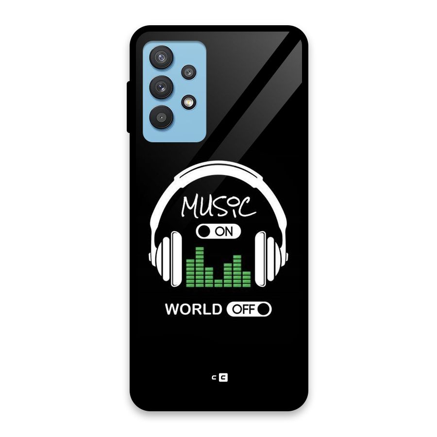 Music On World Off Glass Back Case for Galaxy M32 5G